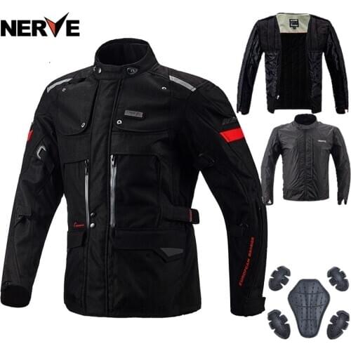 Free shipping 1pcs NERVE Winter Waterproof Off-road Riding Windproof Keep Warm Lining Coat Motorcycle Jacket With 5pcs Pads