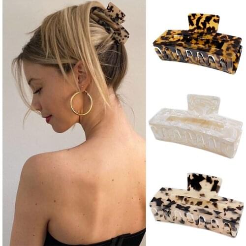 Fashion 10.5cm Vintage New Acetate Large Hair Claw Clip Ins Big Size Crab Tortoise Shell Claws for Women Hair Accessories