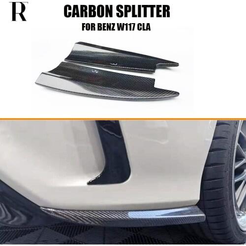 C117 Carbon Fiber Rear Bumper Side Splitter Apron for Benz W117 Cla-class Cla180 Cla220 Cla260 Cla45 With Amg Package 14 - 18