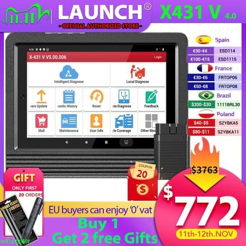 LAUNCH X431 V Bluetooth/Wifi OBD2 Diagnostic Tool X-431 V 8 inch version Full System Auto Car Scanner 2 year free Update online