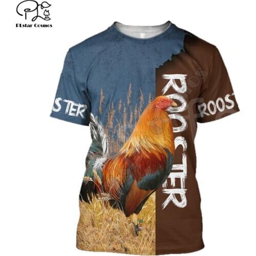 Rooster Animal Chicken Camo Funny 3D Printed Summer women for men Top Casual Streetwear Tees T-shirt Short sleeve Drop Shipping