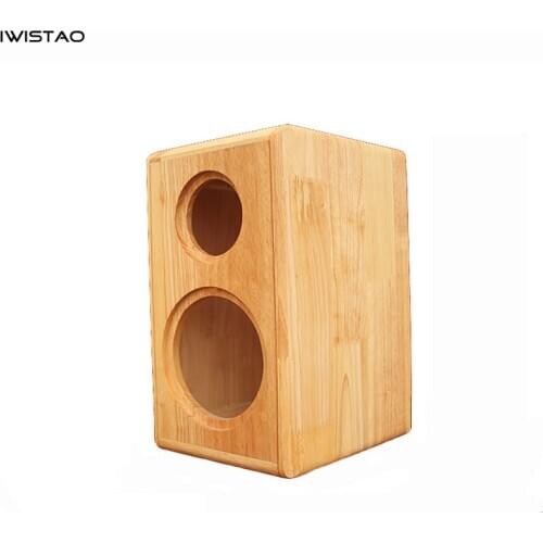 IWISTAO HIFI 2 Way 6.5 Inch Bookshelf Solid Wood Empty Speaker Cabinet 1 Pair 16.5L Inverted Italy Style for Tube Amplifier