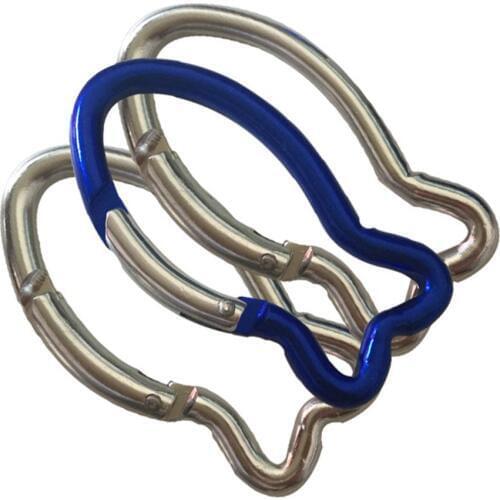 No. 6 Fish-Shaped Aluminum Alloy Carabiner Outdoor Safety Fast Hanging Shaped Custom Mountain Climbing Buckle Carabiner Aluminum