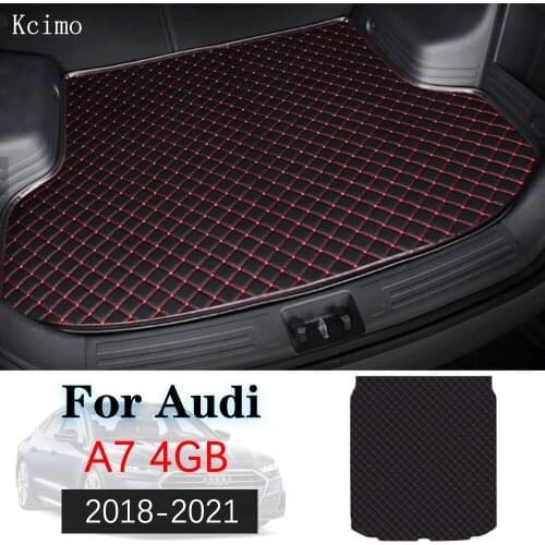 Leather Car Trunk Mat For Audi A7 4G8 2018 2019 2020 2021 Trunk Boot Mat Liner Pad Cargo pad Carpet Q7 Quattro Tail Cargo Liner