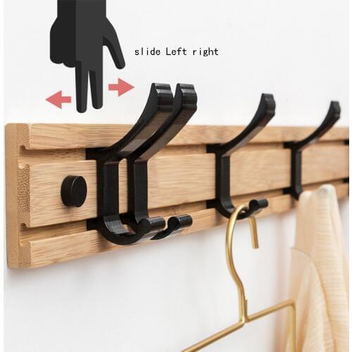 Creative Wood Wall Hooks coat rack crochet Clothes Hook Hanger Adhesive Hook corner shelf Bamboo floating shelf Bedroom shelves