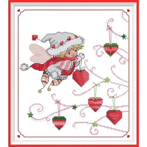 Joy Sunday Christmas Gifts of Spirit Pattern Canvas DMC 11CT 14CT Handmade Cross Stitch Kit Christmas Home Decoration Send Gift