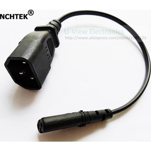 NCHTEK IEC 320 C14 Male to C7 Female Cord, C14 to C7 Power Adapter Cable For PDU UPS About 30CM/Free Shipping/10PCS