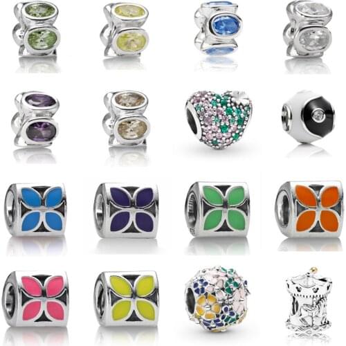 NEW 2021 100% 925 Sterling Silver Gem Love Charm Pendant Fit DIY Original Bracelet Fshion Jewelry Gift