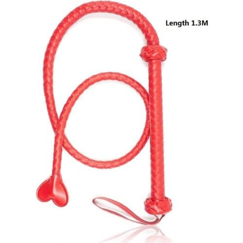 2021 New 4.2ft Fashion Leather Horse Whip Bull Whip Color Choice: Black or Red