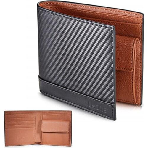 New fashion mens leather short wallet black brown blue double fold Wallet elegant and convenient luxury mens Pocket Wallet