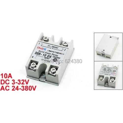 DC to AC Temperature Contoller Single Phase Solid State Relay SSR-10 DA 10A 3-32V 24-380V