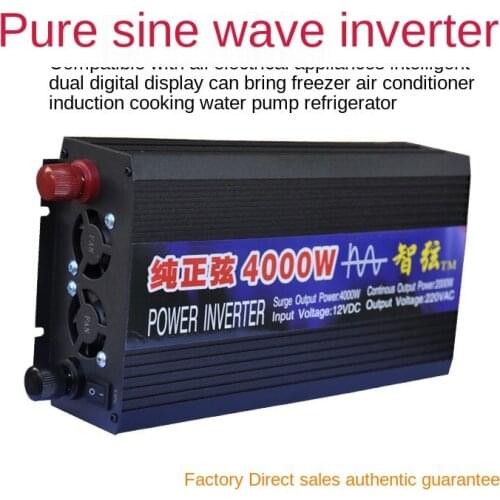 Wholesale of 4000W Pure Sine Wave Inverter 12V24V48V To 220V Double Digital Display Domestic Vehicle-mounted Solar Inverter