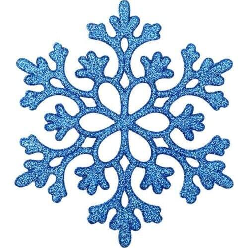24Pcs Christmas Snowflakes Pendant Window Snow View 10cm Christmas Tree Storefront Scene Shinny Snowflake Plastic Sequins