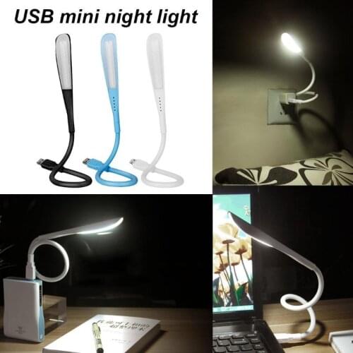 Mini Portable Laptops USB LED Light Touch Sensor Dimmable Table Desk Lamp for Power Bank Camping PC Laptops Book Night Lighting