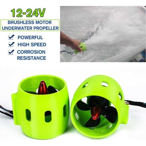 1/2pcs 12-24V 17A 100-300W Underwater Propeller Brushless Motor 4 Blade Propeller ROV RC Propeller Decoy Marine Label
