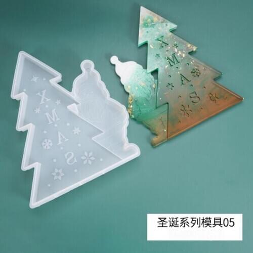 Transparent Silicone Christmas Mold Resin Decorative Craft DIY Christmas tree santa ornament Mold epoxy resin molds for jewelry