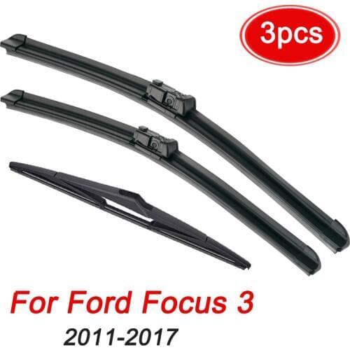 Windshield Windscreen Wiper Blades For Ford Focus 3 Hatchback Front Rear Window 2011 2012 2013 2014 2015 2016 2017