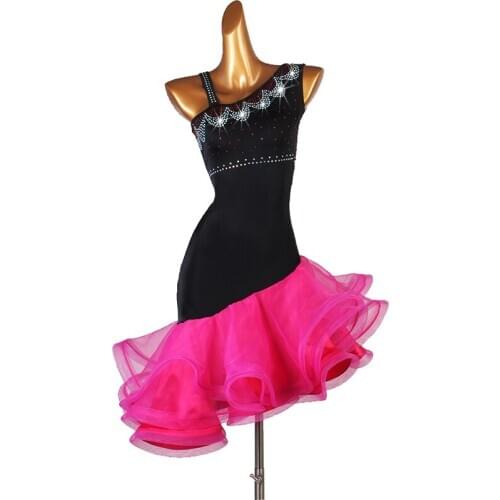 Scheming Design Lading Dance Match Serve Dress Adult Woman Luck Special Cling To Three Step Step On Show Serve Sexy Wryshoulder
