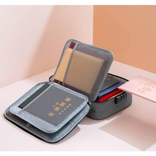 Document Bag Organizer Boxes With Lock Multilayer Home Office Travel Wallet Family Passport Case Tickets Certificates File Pouch