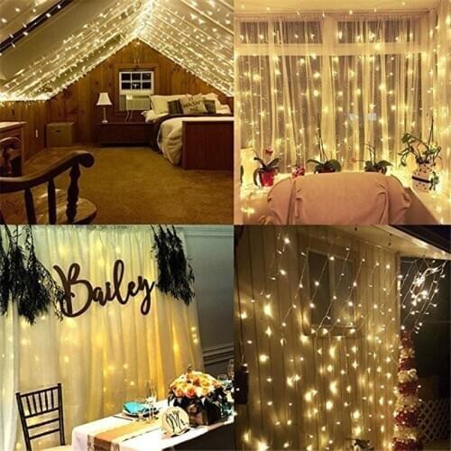 3x3m LED Icicle String Lights Home Outdoor Holiday Christmas Decorative Wedding xmas String Fairy Curtain Garlands Strip Light