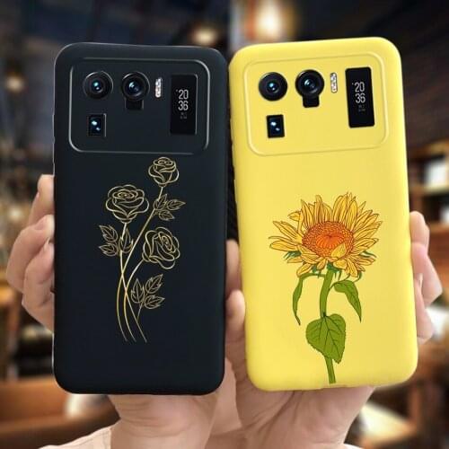 For Xiaomi Mi 11 Ultra 5G Case Cute Sunflower Painted Protector Cover For Xiaomi Mi 11i Mi11X 11X Pro mi11 Ultra Slim Soft Coque