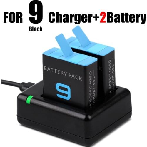 GoPro 9 Rechargeable Battery Charger 2 Way Smart Charging Batteries Box For Gopro Hero 9 Accessories