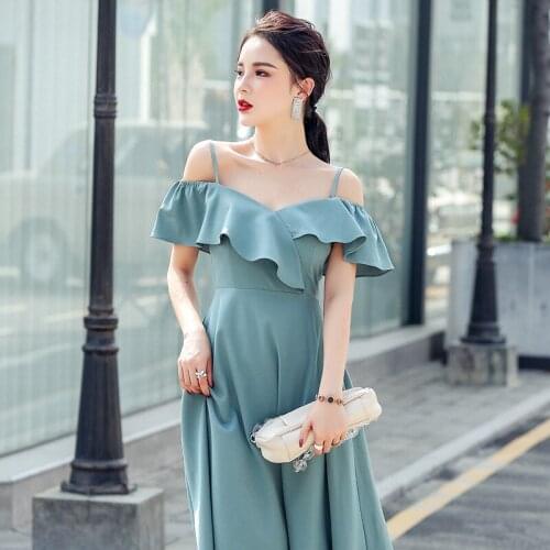 Summer Mid-length Dress V-neck Ruffle Casual Dresses Sexy Strapless New Dress 2021 Vacation Clothes For Women dresses