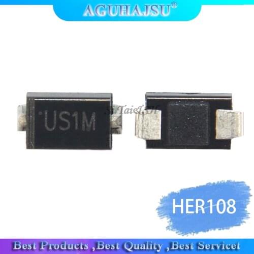 100pcs Rectifier Diode HER108 1A 1000V SMA US1M
