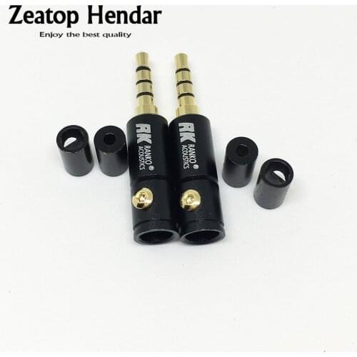 100PCS High Quality 3.5 mm Male 4 Pole Plug Stereo Audio Jack Connector for 2 4 6 mm Cable DIY Repair Headphone Adapter