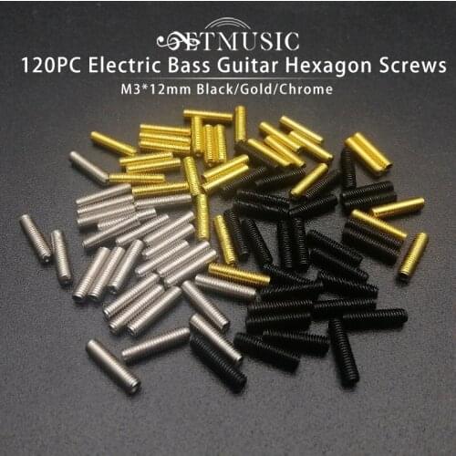 120PCS/Lot M3 Electric Bass Guitar Bridge Saddles Hexagon Screws for Tremolo Bridge or Electric Bass Bridge M3*12mm