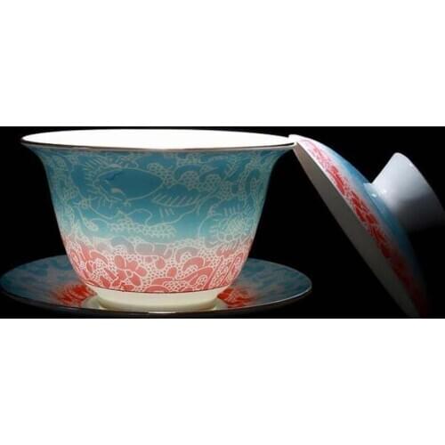 160ml Jingdezhen Ceramic Gaiwan Tea Tureen Chinese Traditional Tea Bowl Master Teacup Porcelain Drinkware Teaware Accessories