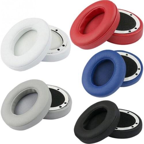 2Pcs New Replacement Ear Pads PU Leather Ears Cup Cushion for Beats by dre 2.0 Studio Wireless Black White 95x75mm #05