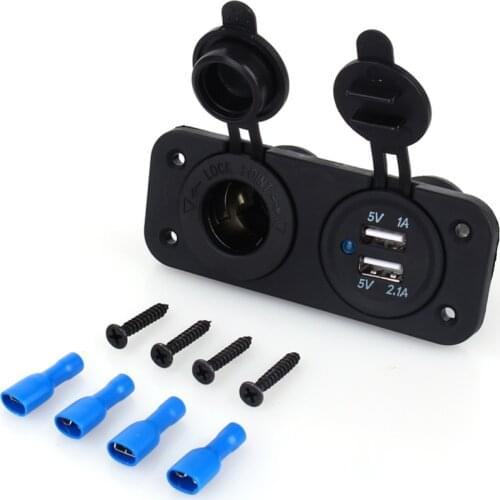 2019 12V Dual USB Car Cigarette Lighter Socket Splitter 12V Charger Power Adapter Outlet Accessories New Arrive