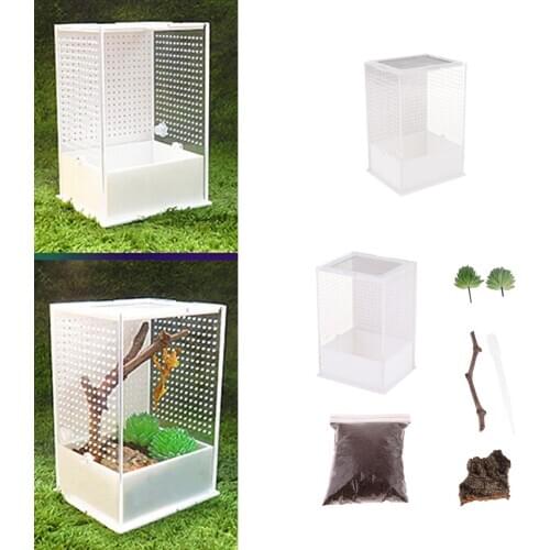 2x Acrylic Box Insect Reptile Breeding Feeding Container Turtle Spider