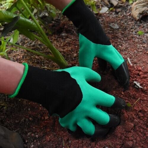 4/8 claws ABS plastic garden rubber gloves garden flowers can dig soil gloves for planting labor protection dipping protection
