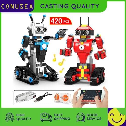 420PCS APP City Electric Remote Control Robot Intelligent Programming educatioal toys Building Blocks Bricks Toy Boys