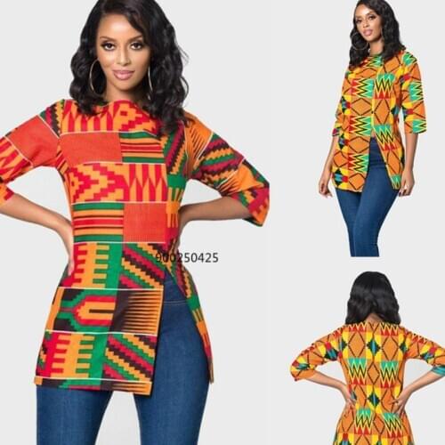 African Women Clothes Bazin Riche Dashiki T Shirt Traditional Print Clothing Vestido Africa Ankara Style Tops Fashion Blouse Tee