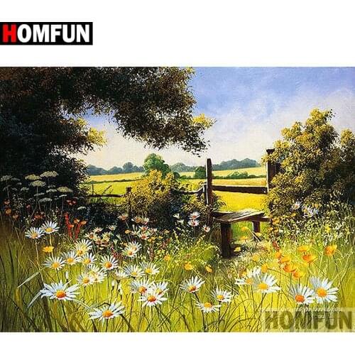 HOMFUN Full Square/Round Drill 5D DIY Diamond Painting "Flower landscape" Embroidery Cross Stitch 5D Home Decor A07752