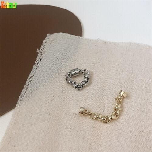 Kshmir Chain metal gold ear bone clip magnetic suction button simple no ear hole earring integrated chain female earrings