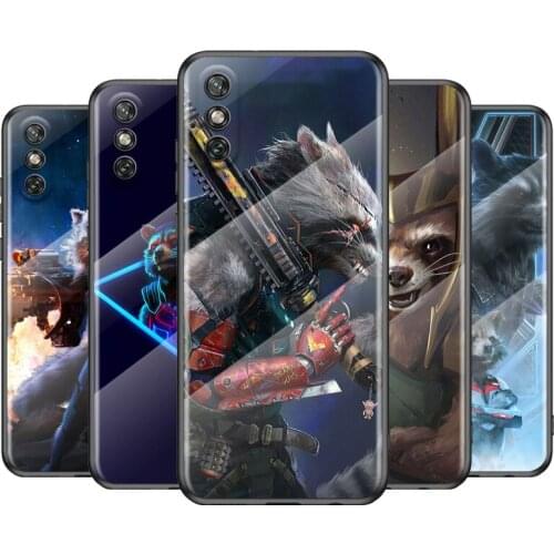 Marvel Rocket Raccoon Bear For Huawei Y6 Y7 Y9 Y5P Y6P Y8S Y8P Y9A P Smart Z 2019 2020 2021Tempered Glass Cover Phone Case