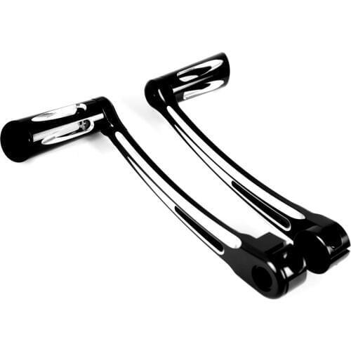 Black Shallow Cut Heel Toe Shift Lever W/ Shifter Pegs For Harley Touring FLHX FLH/T FLTR FLHR 1997-UP Models