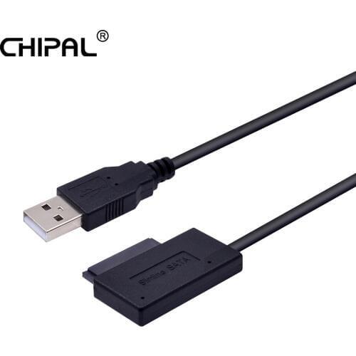 CHIPAL USB 2.0 to Mini Sata II 7 6 13Pin Adapter Converter Cable steady style for Laptop CD/DVD ROM Slimline Drive HDD CADDY