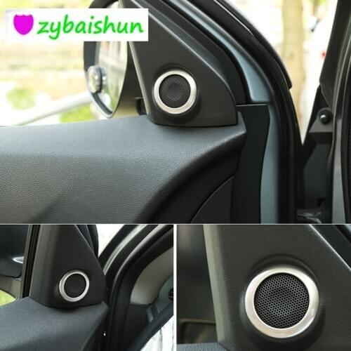 2 pieces / tool stainless steel trim speaker ring decoration circle cover for Mitsubishi ASX