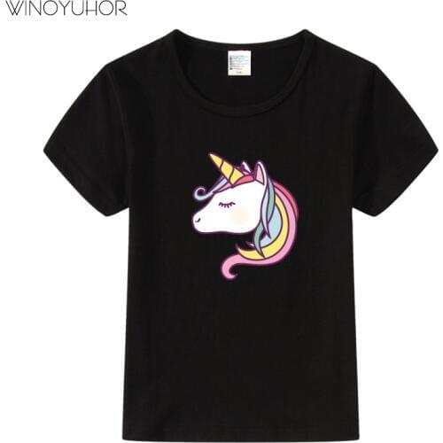 Cute Unicorn Design Children Funny T Shirt Baby Boys Girls Harajuku Summer Short Sleeve T-shirt Kids Cartoon Clothes