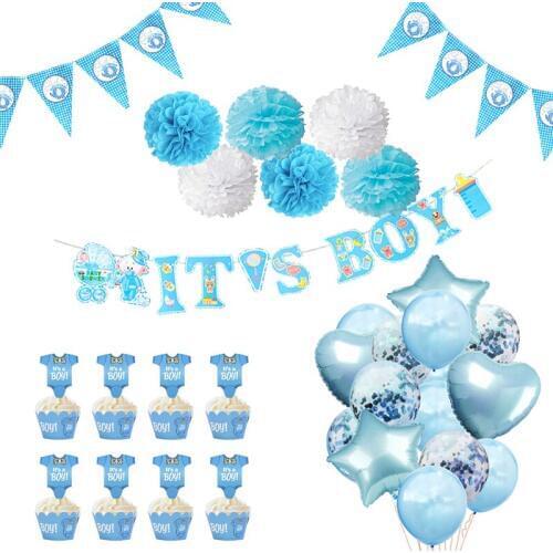Baby Shower Decorations Blue Pink Its a Boy Girl Banner Birthday Party Decorations Kids Babyshower Gender Reveal Party Supplies