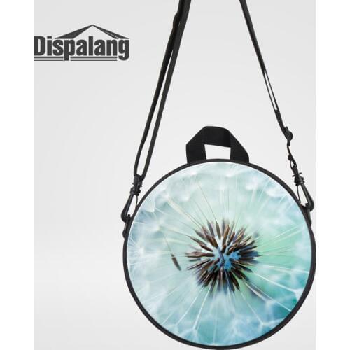 Dispalang Dandelion Flower Design Mini Round Messenger Bags Baby Girls Crossbody Bag Schoolbag Women Oxford Travel Shoulder Bags