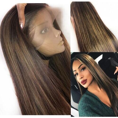 Highlight Blonde 13x6 Transparent Lace Front Human Hair Wigs Preuvian Headband Silk Base Full Lace Wig 360 Lace Frontal U Part