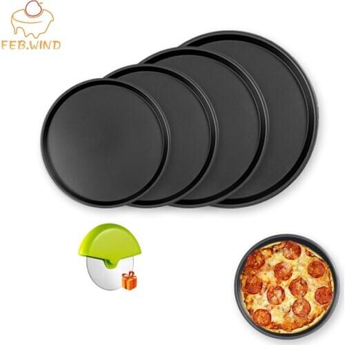 Heavy Duty Stainless Steel Deep Dish Pizza Pan/Tray Pizza Baking Tray For Oven Non Stick Round Pizzas Baking Pan/Sheet 044