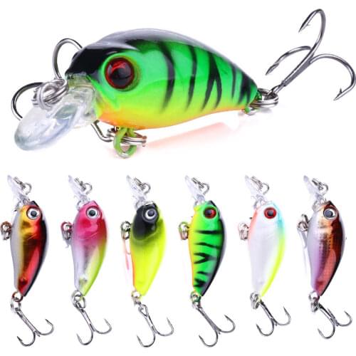 HENGJIA 4.5cm 4g Hard Plastic Minnow Artificial Fishing Lures 3D Fishing Crankbait Wobblers
