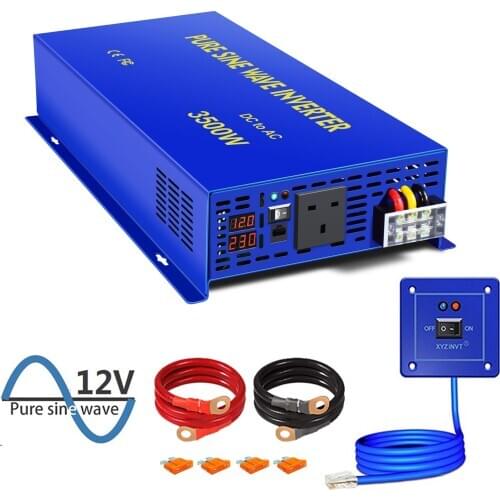 XYZ INVT 3500W Pure Sine Wave Inverter 12V 220V DC TO AC Multi-protection Off-grid Solor Inverters Wired Remote Control